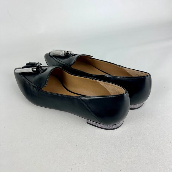 Franco Sarto Womens Rachelle Black Tassel Flat Loafer Pointed Toe size 7.5M - Picture 8 of 16